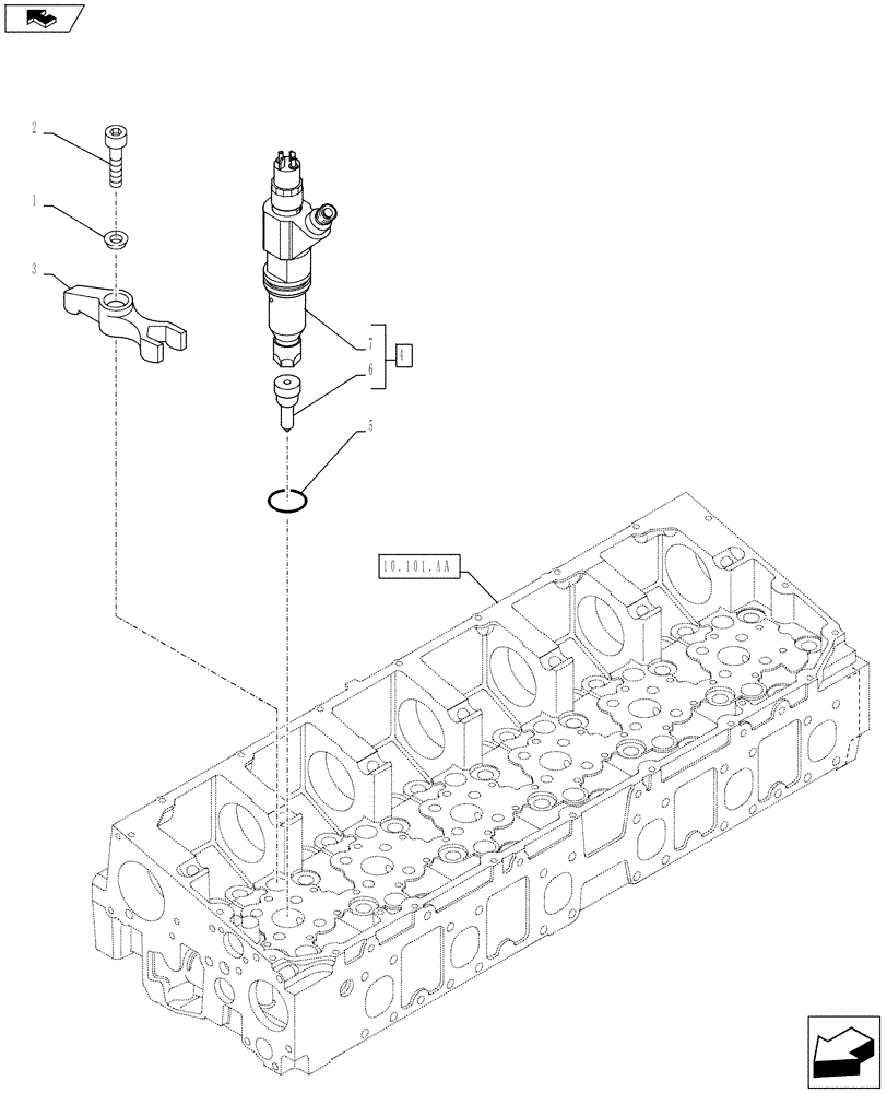 Схема запчастей Case F2CE9684U E026 - (10.218.AF) - FUEL INJECTOR (10) - ENGINE