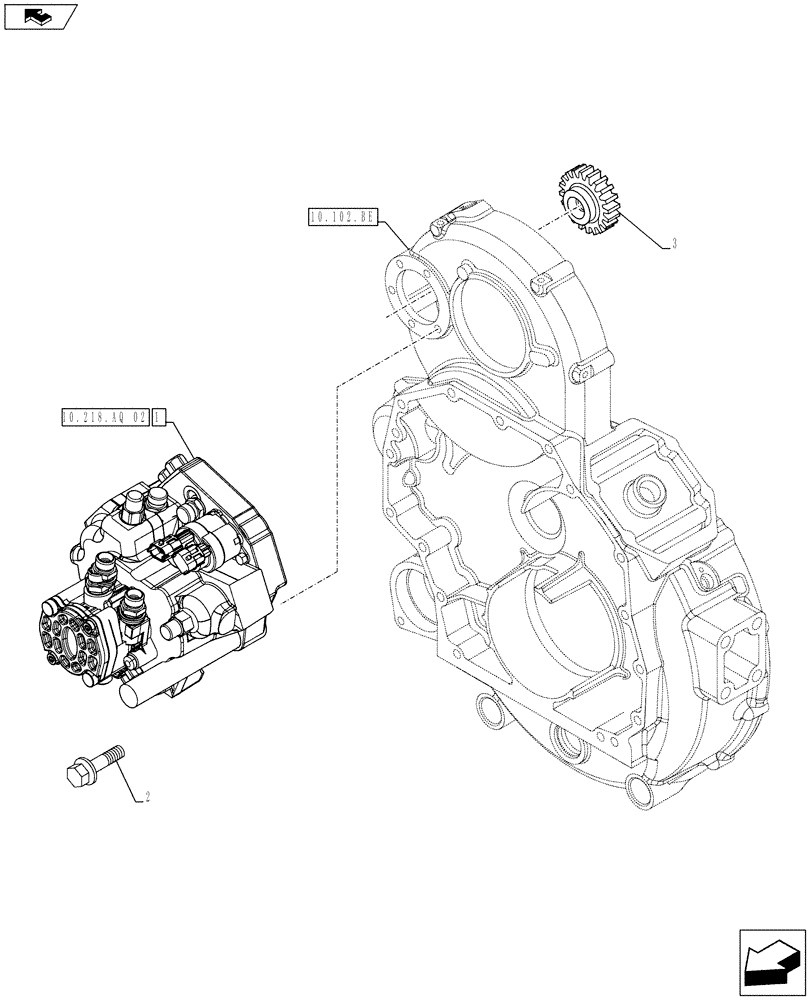 Схема запчастей Case F2CE9684U E026 - (10.218.AQ[01]) - FUEL PUMP (10) - ENGINE