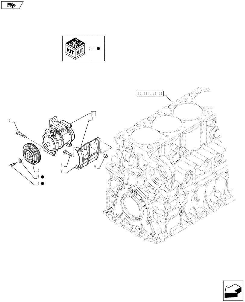 Схема запчастей Case F2CE9684U E026 - (50.200.AA) - AIR COMPRESSOR (50) - CAB CLIMATE CONTROL