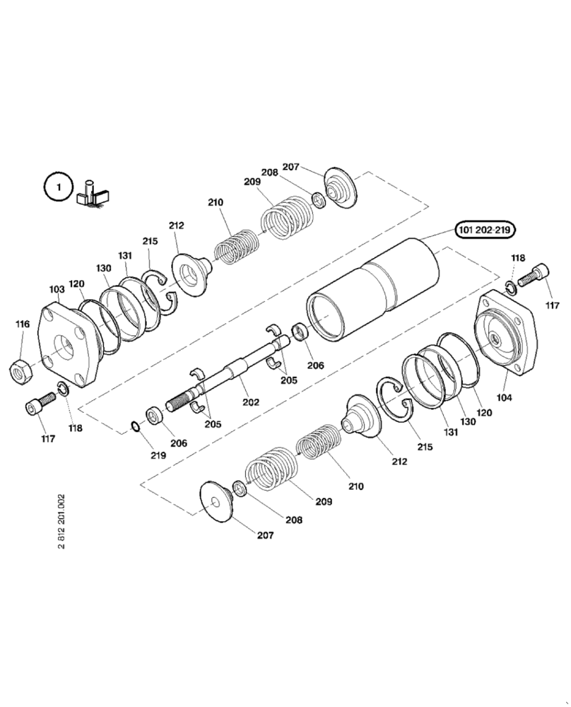 Схема запчастей Case 121E - (22.066[2812201000]) - REGULATION PUMP (35) - HYDRAULIC SYSTEMS