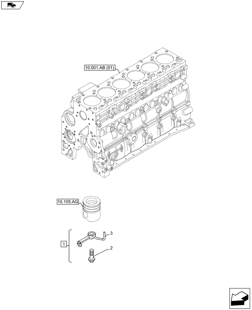 Схема запчастей Case F4HFE6138 A002 - (10.304.AR) - PISTON COOLING NOZZLE (10) - ENGINE