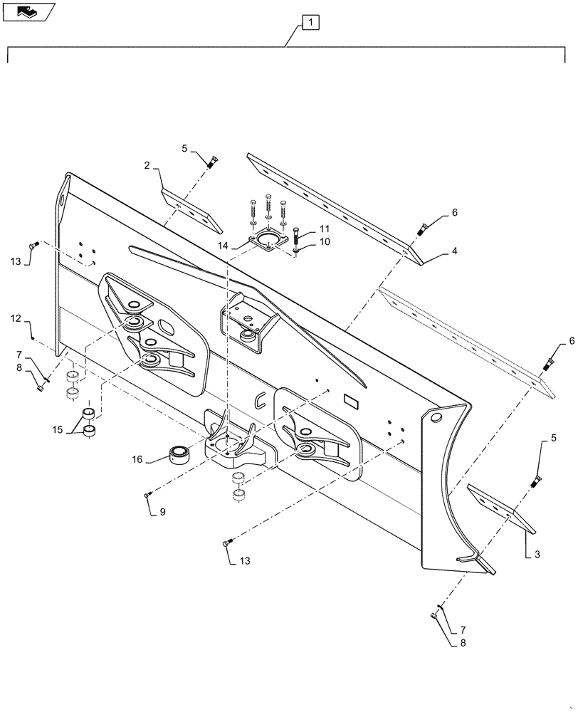 Схема запчастей Case 1650M XLT - (86.110.AD[06]) - BLADE - LT XLT MOLDBOARD 130 INCH (86) - DOZER