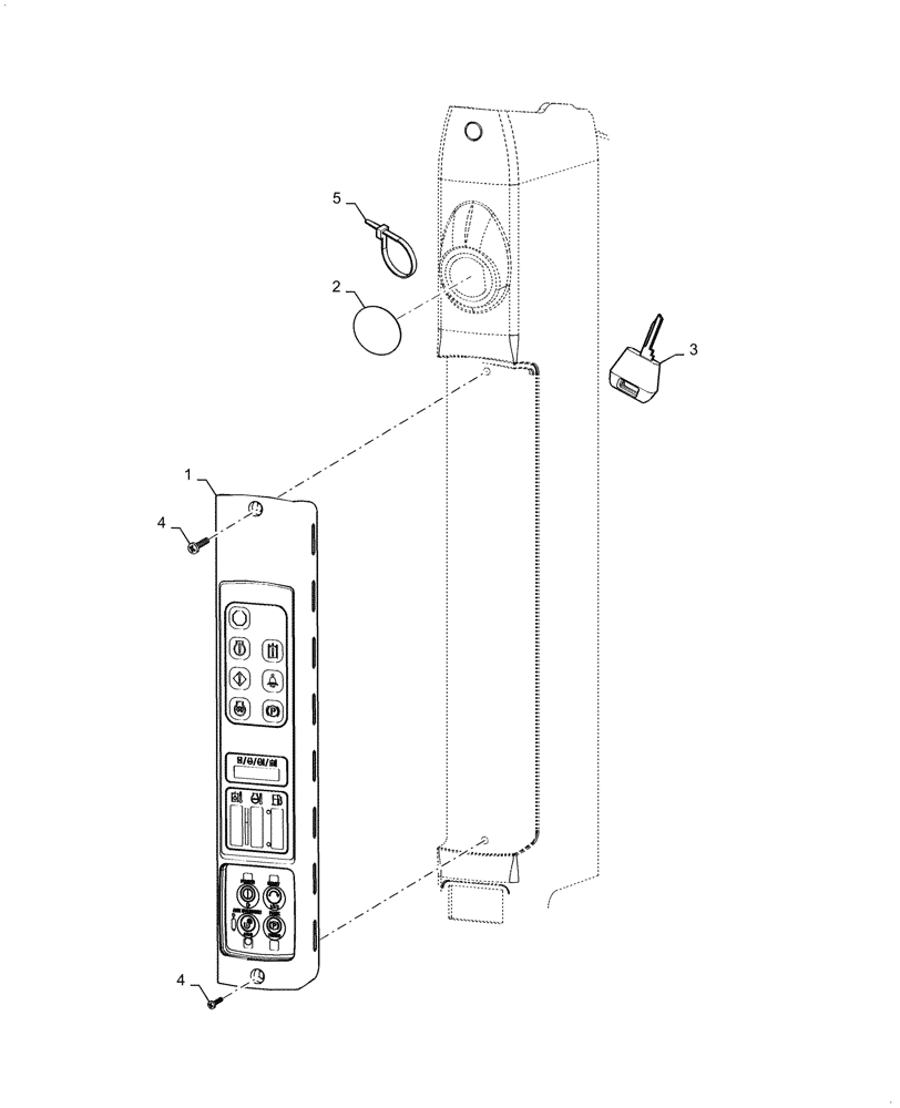 Схема запчастей Case TR270 - (55.512.BQ[02]) - INSTRUMENT CLUSTER AND KEYLESS IGNITION, ENCLOSED CAB (55) - ELECTRICAL SYSTEMS