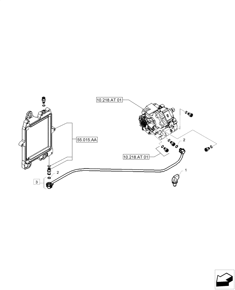 Схема запчастей Case F4HE0484D B101 - (10.210.AF[01]) - INJECTION PIPE (10) - ENGINE