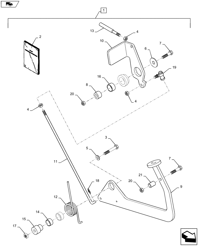 Схема запчастей Case 420 - (88.088.01) - DIA, KIT, FOOT THROTTLE (88) - ACCESSORIES