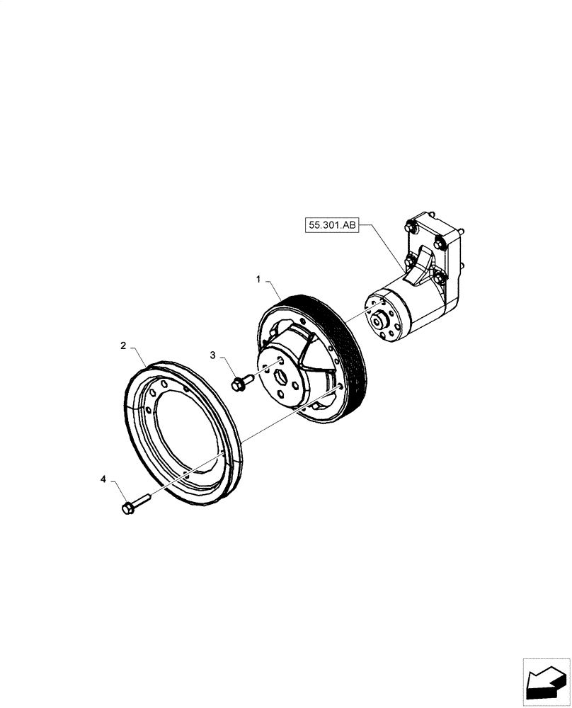 Схема запчастей Case F4HE0484D B101 - (10.103.AG[02]) - FAN & PULLEY (10) - ENGINE