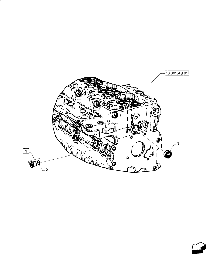 Схема запчастей Case F4HE0484D B101 - (10.101.AD[01]) - CYLINDER BLOCK & RELATED PARTS (10) - ENGINE