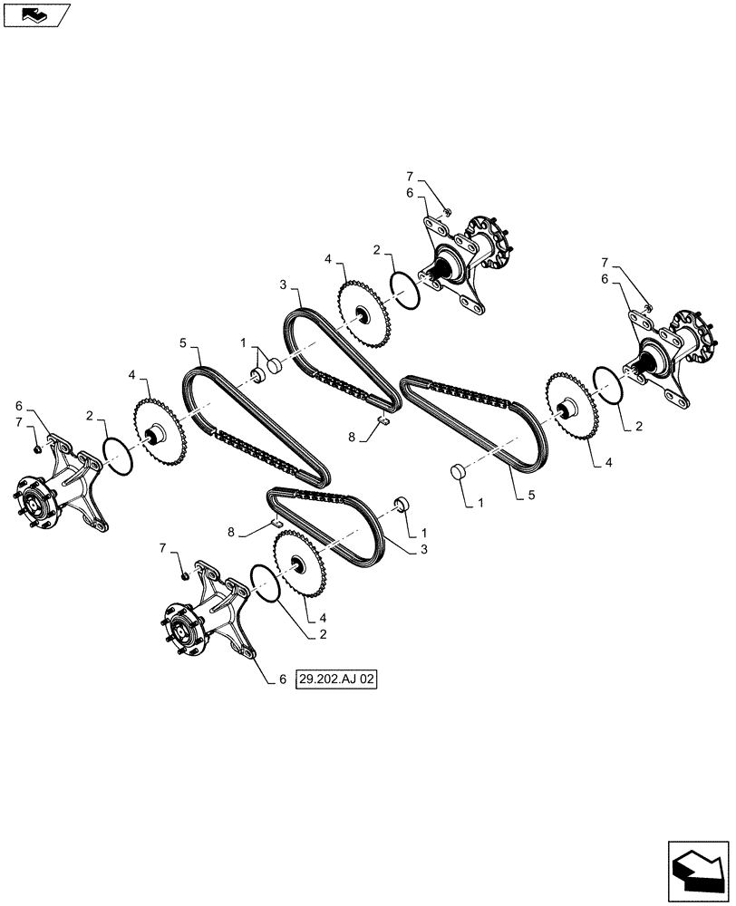 Схема запчастей Case SR175 - (29.202.AJ[01]) - DRIVE TRAIN (29) - HYDROSTATIC DRIVE