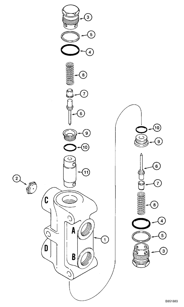 Схема запчастей Case 95XT - (08-29A) - VALVE, LOCK (NORTH AMERICA) (08) - HYDRAULICS