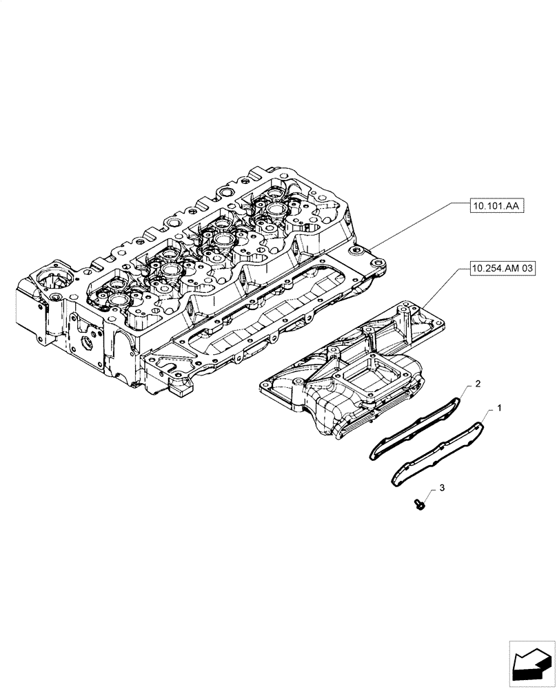 Схема запчастей Case F4HE0484D B101 - (10.254.AM[02]) - INLET MANIFOLD (10) - ENGINE