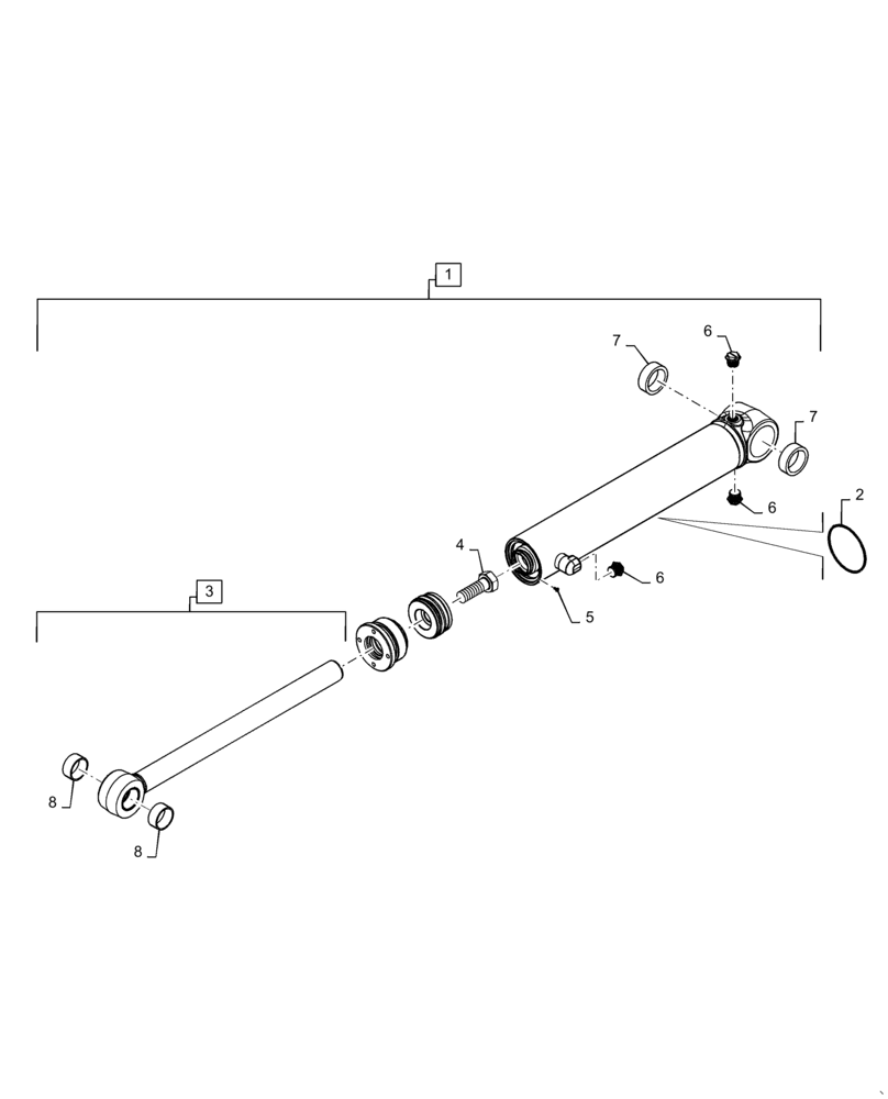 Схема запчастей Case SR175 - (35.723.AA) - BUCKET CYLINDER (35) - HYDRAULIC SYSTEMS