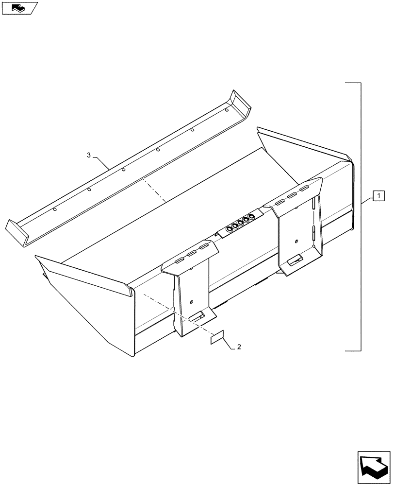 Схема запчастей Case SR160 - (82.300.AN[03]) - BUCKET, 60", EXTENDED LOW PROFILE, GRAY (82) - FRONT LOADER & BUCKET