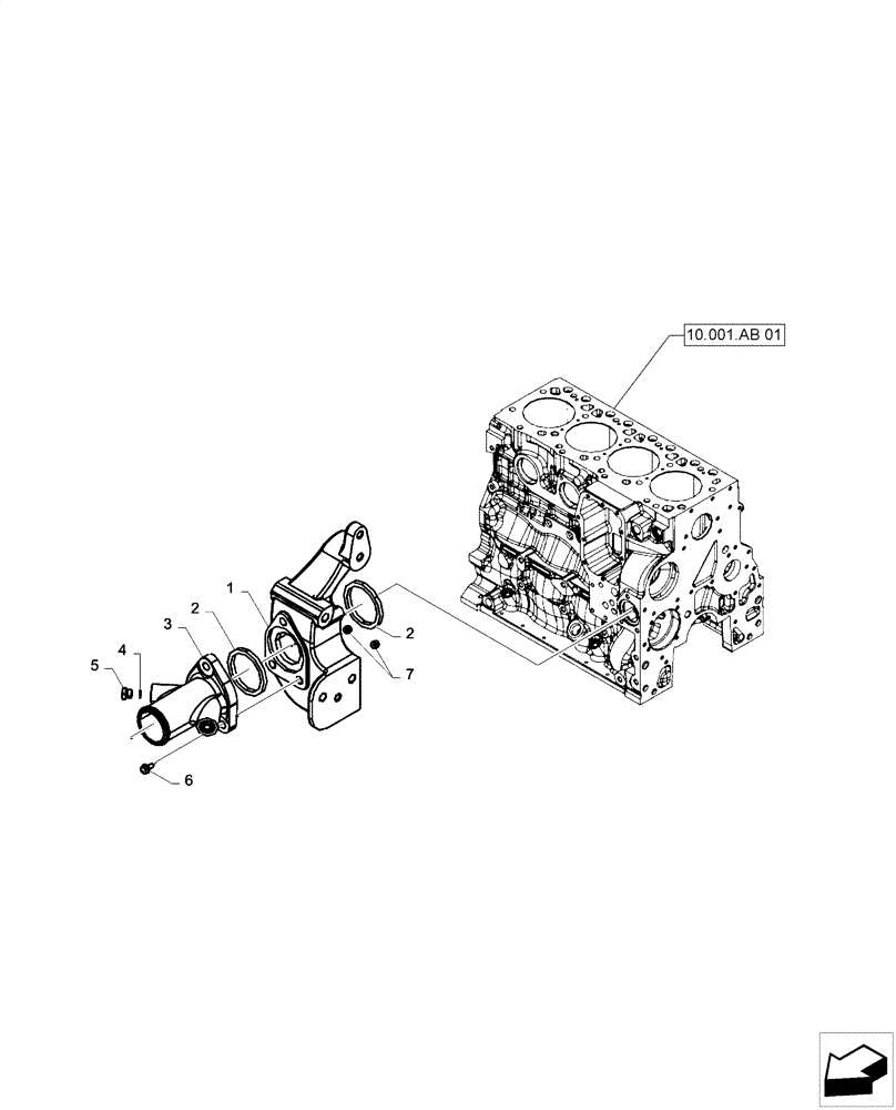 Схема запчастей Case F4HE0484D B101 - (10.400.AP) - COOLING SYSTEM LINE (10) - ENGINE