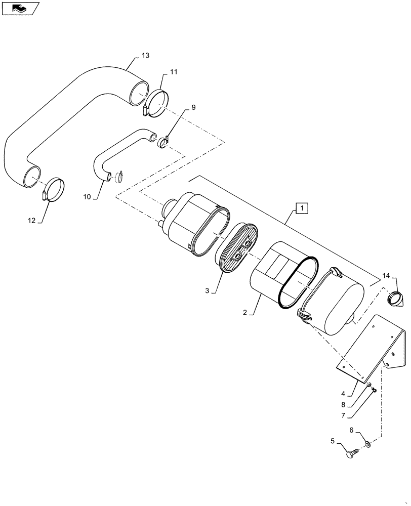 Схема запчастей Case 450CT - (02-04) - ENGINE - AIR CLEANER (02) - ENGINE