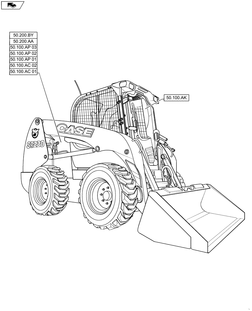 Схема запчастей Case SV250 - (50.000.00) - PICTORIAL INDEX - CAB CLIMATE CONTROL (50) - CAB CLIMATE CONTROL