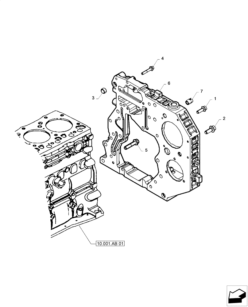 Схема запчастей Case F4HE0484D B101 - (10.102.BB[02]) - FLYWHEEL & HOUSING (10) - ENGINE