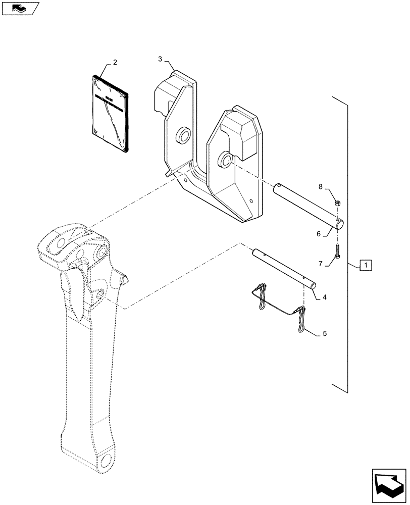 Схема запчастей Case 580SN - (88.039.02) - DIA KIT, FLIP STABILIZER (88) - ACCESSORIES