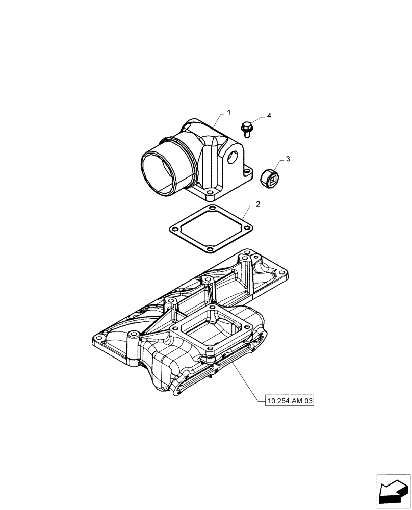 Схема запчастей Case F4HE0484D B101 - (10.254.AM[01]) - AIR DUCT (10) - ENGINE