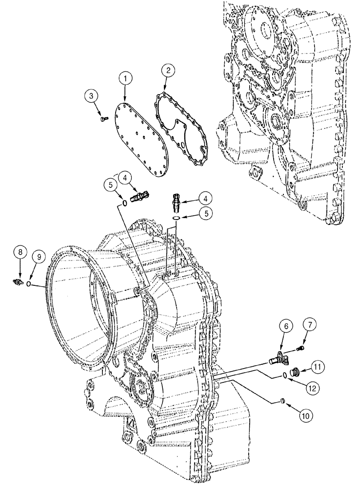 Схема запчастей Case 821C - (06-20) - TRANSMISSION SENSOR, SPEED AND PUMP COVER (06) - POWER TRAIN