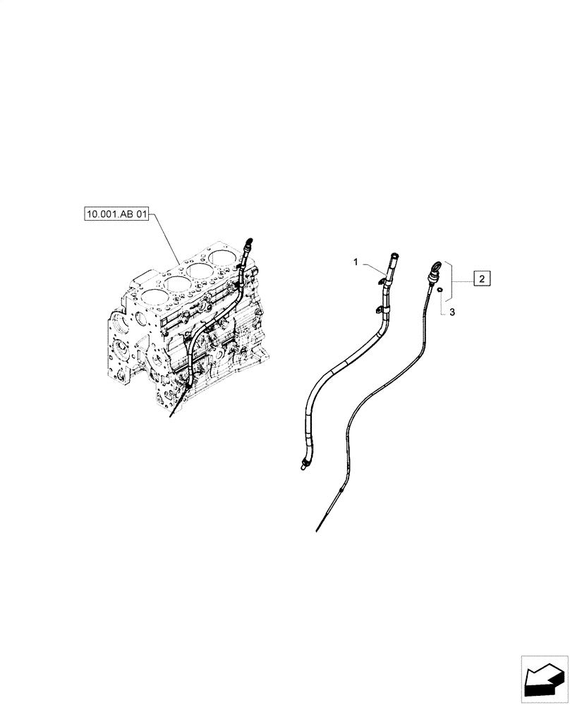 Схема запчастей Case F4HE0484D B101 - (10.304.AS[02]) - DIPSTICK (10) - ENGINE