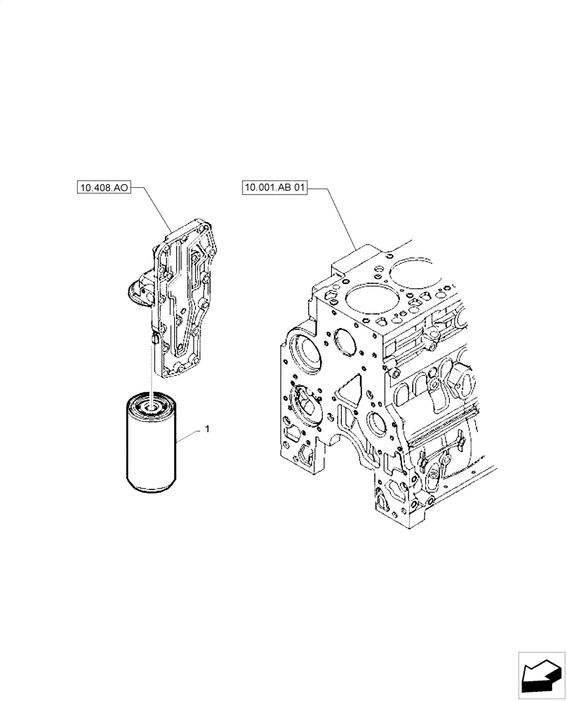 Схема запчастей Case F4HE0484D B101 - (10.304.AE) - OIL FILTER (10) - ENGINE