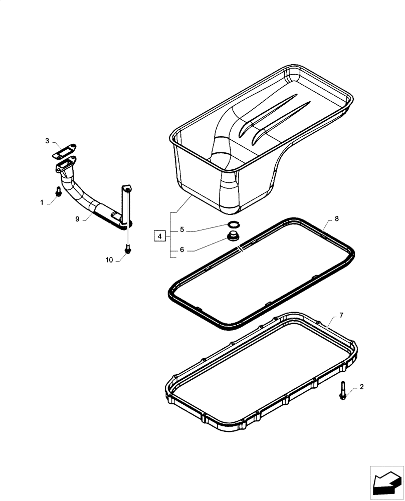 Схема запчастей Case F4HE0484D B101 - (10.102.AP) - OIL PAN (10) - ENGINE