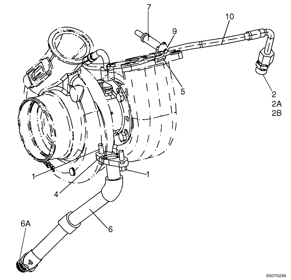 Схема запчастей Case 621E - (02-16) - TURBOCHARGER - DRAIN LINE (02) - ENGINE