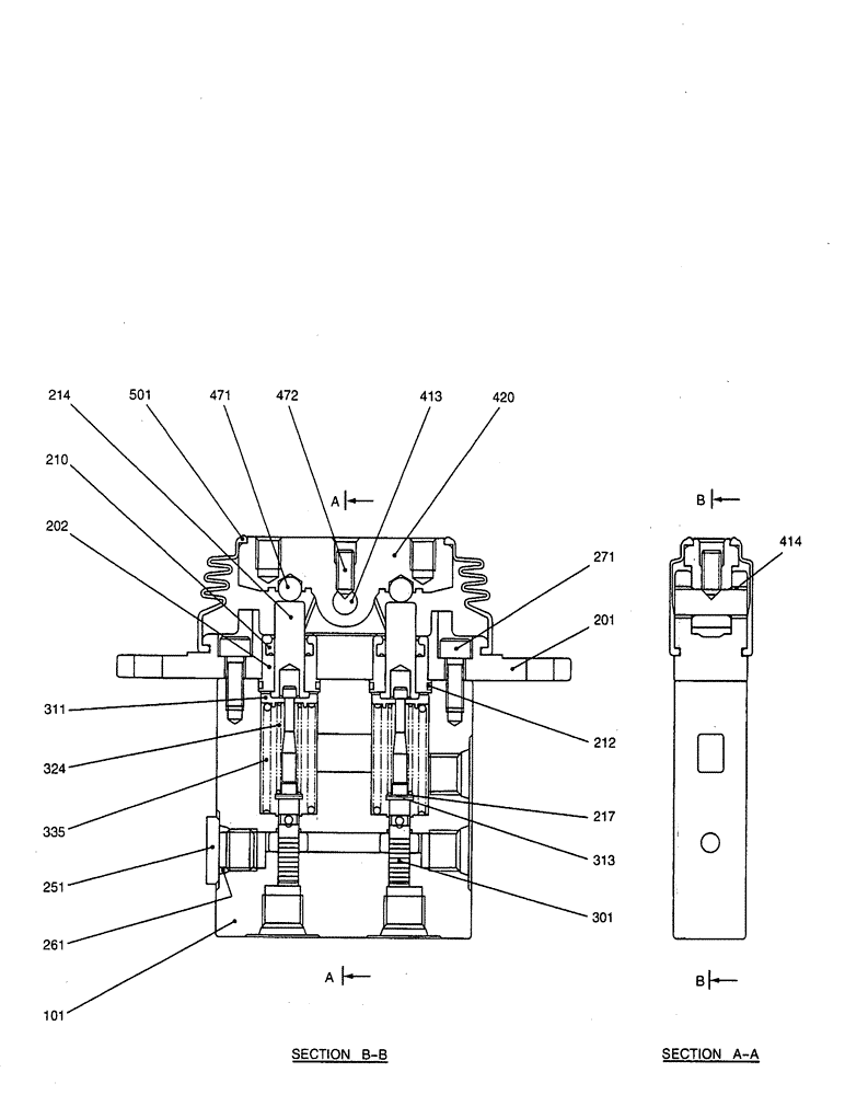 Схема запчастей Case CX50B - (08-043) - VALVE ASSEMBLY, PILOT ELECTRICAL AND HYDRAULIC COMPONENTS