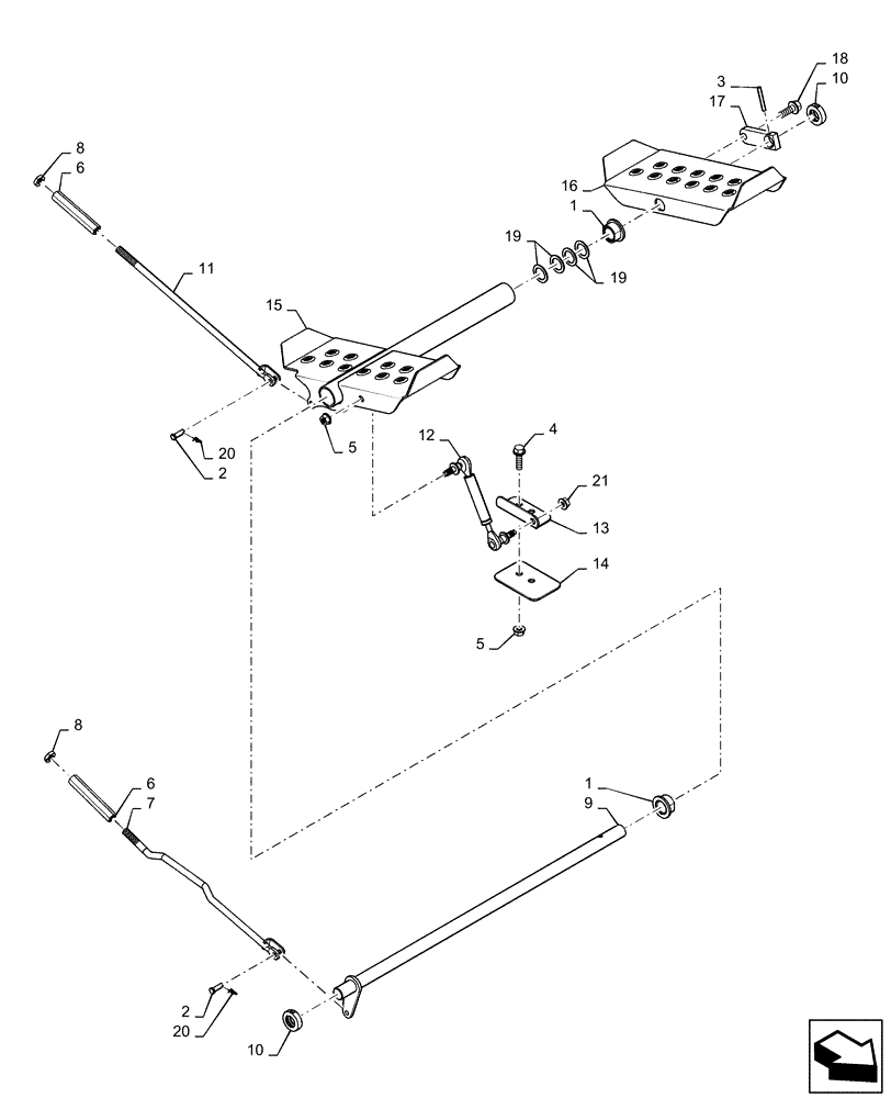 Схема запчастей Case SR175 - (29.200.AN) - PEDAL MOUNTING, FOOT CONTROLS (29) - HYDROSTATIC DRIVE