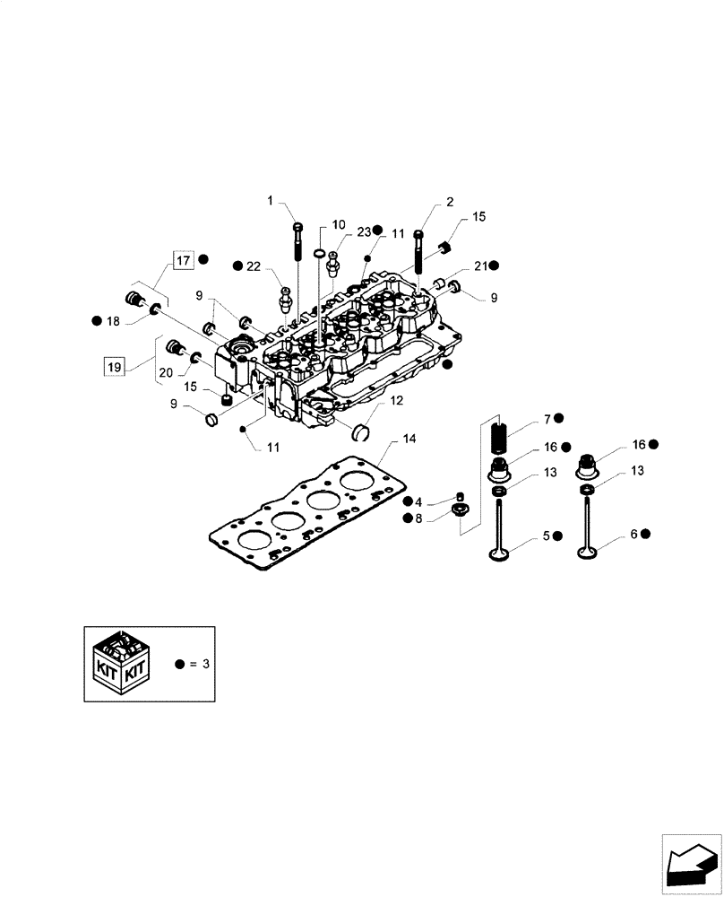 Схема запчастей Case F4HE0484D B101 - (10.101.AA) - CYLINDER HEAD & RELATED PARTS (10) - ENGINE