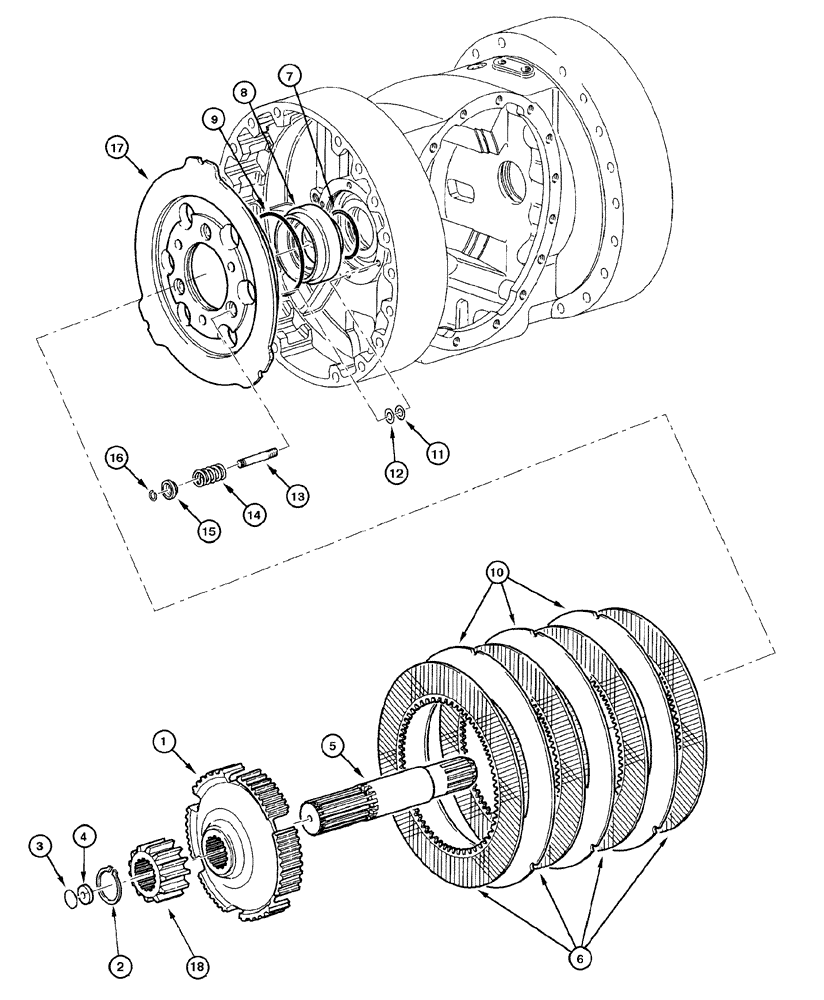 Схема запчастей Case 845 - (06-66[01]) - REAR AXLE GRAZIANO - BRAKE ASSEMBLY (06) - POWER TRAIN