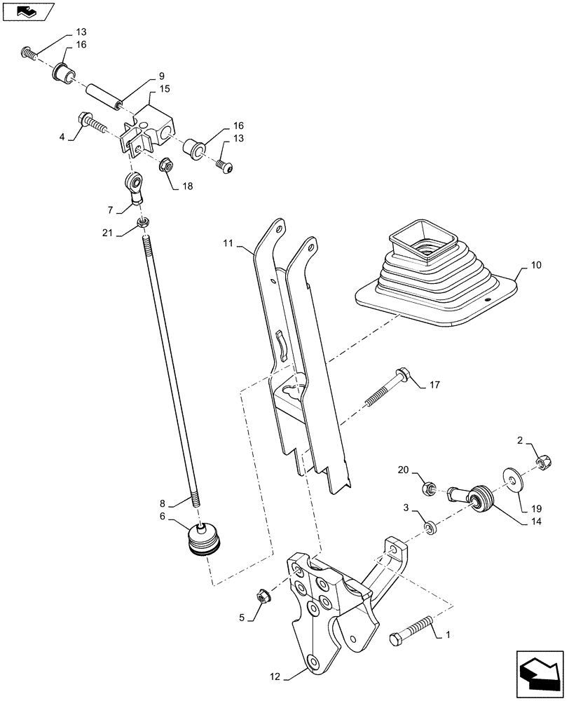 Схема запчастей Case SR175 - (55.512.CL[02]) - RH SUB HANDLE, HAND CONTROLS (55) - ELECTRICAL SYSTEMS