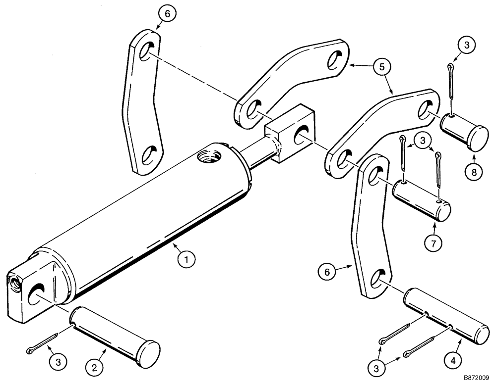 Схема запчастей Case TF300B - (09-11) - CYLINDER MOUNTING TRENCHER BOOM LIFT (09) - CHASSIS/ATTACHMENTS