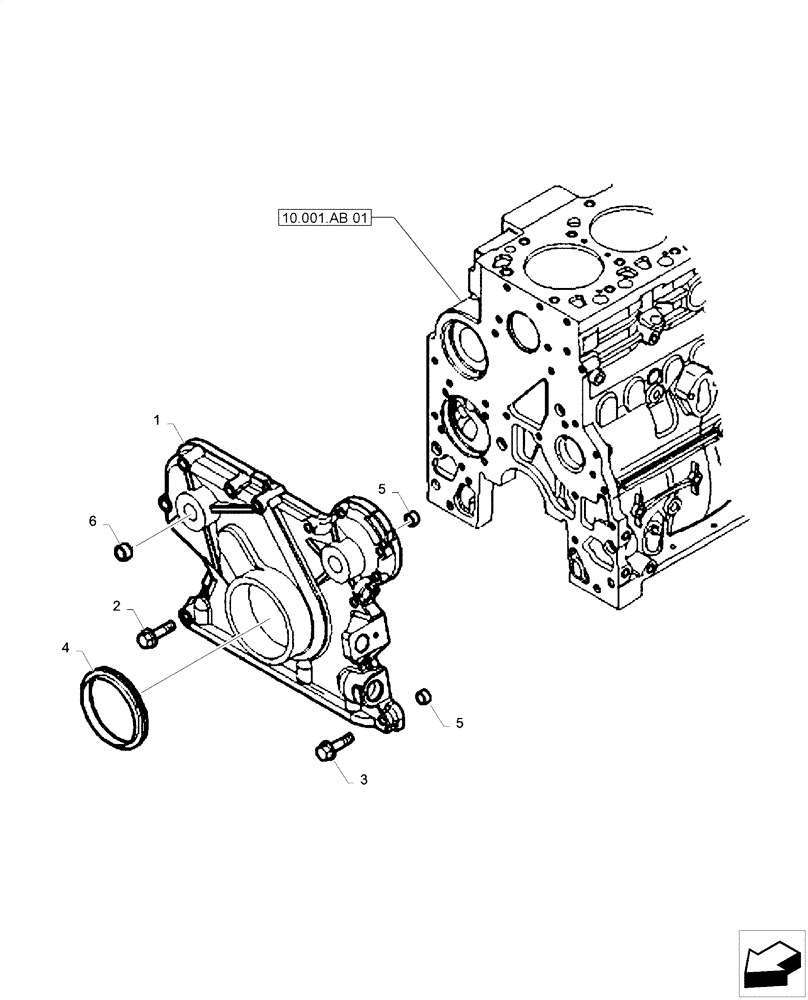 Схема запчастей Case F4HE0484D B101 - (10.102.BB[01]) - CYLINDER BLOCK & RELATED PARTS (10) - ENGINE