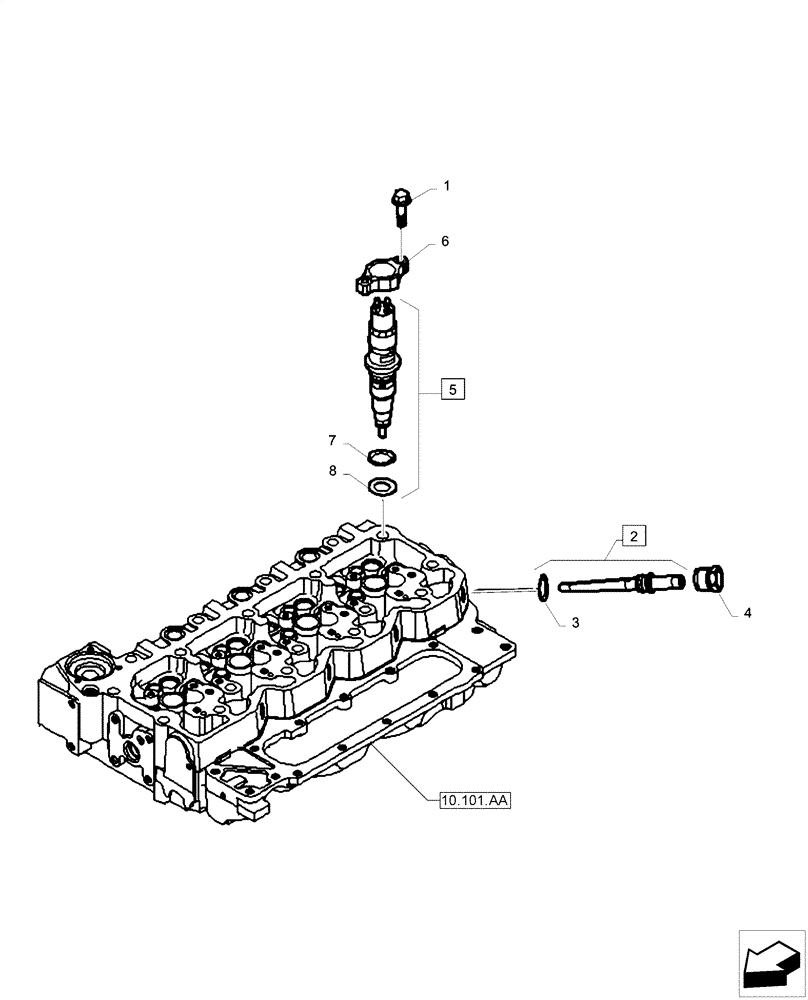 Схема запчастей Case F4HE0484D B101 - (10.218.AF) - FUEL INJECTOR (10) - ENGINE