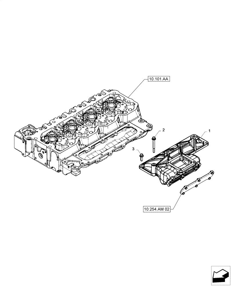 Схема запчастей Case F4HE0484D B101 - (10.254.AM[03]) - INLET MANIFOLD (10) - ENGINE