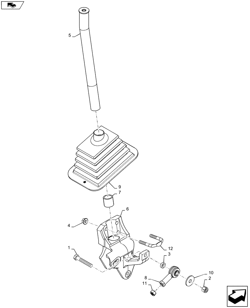 Схема запчастей Case SR175 - (55.512.CL[03]) - LH SUB HANDLE, FOOT CONTROLS (55) - ELECTRICAL SYSTEMS