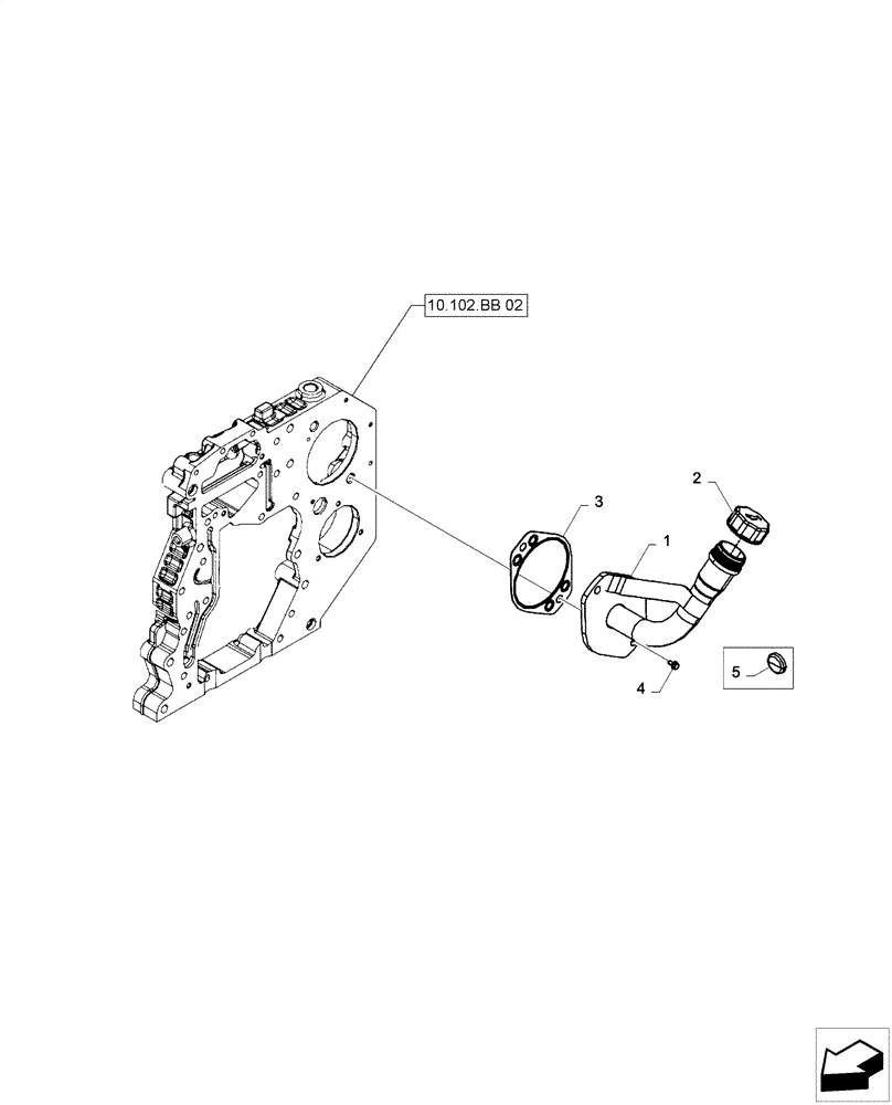 Схема запчастей Case F4HE0484D B101 - (10.304.AS[01]) - OIL FILL & DIPSTICK (10) - ENGINE