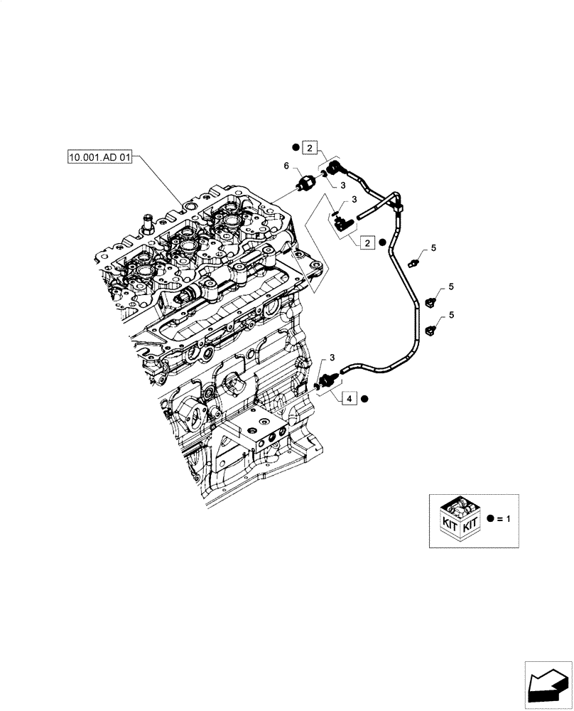 Схема запчастей Case F4HE0484D B101 - (10.210.AS) - RETURN PIPE (10) - ENGINE