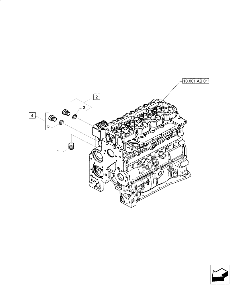 Схема запчастей Case F4HE0484D B101 - (10.101.AD[02]) - CYLINDER BLOCK & RELATED PARTS (10) - ENGINE