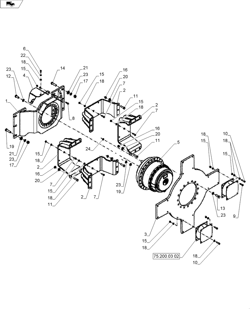 Схема запчастей Case SV216 - (35.353.06) - DRUM DRIVE, FRONT (GROUP 32) (84421976) - NARROW VERSION (35) - HYDRAULIC SYSTEMS