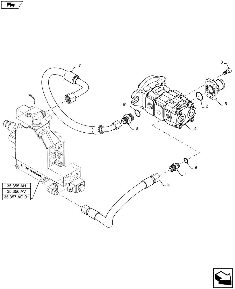 Схема запчастей Case SR175 - (35.220.AA[02]) - HIGH FLOW GEAR PUMP (35) - HYDRAULIC SYSTEMS