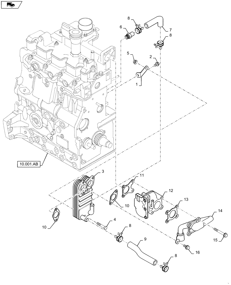 Схема запчастей Case SR175 - (10.501.AA) - EGR SYSTEM (10) - ENGINE