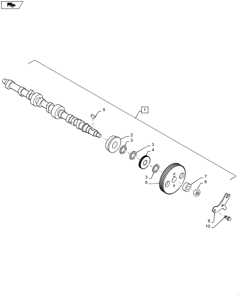 Схема запчастей Case SV185 - (10.106.AA) - CAMSHAFT (10) - ENGINE