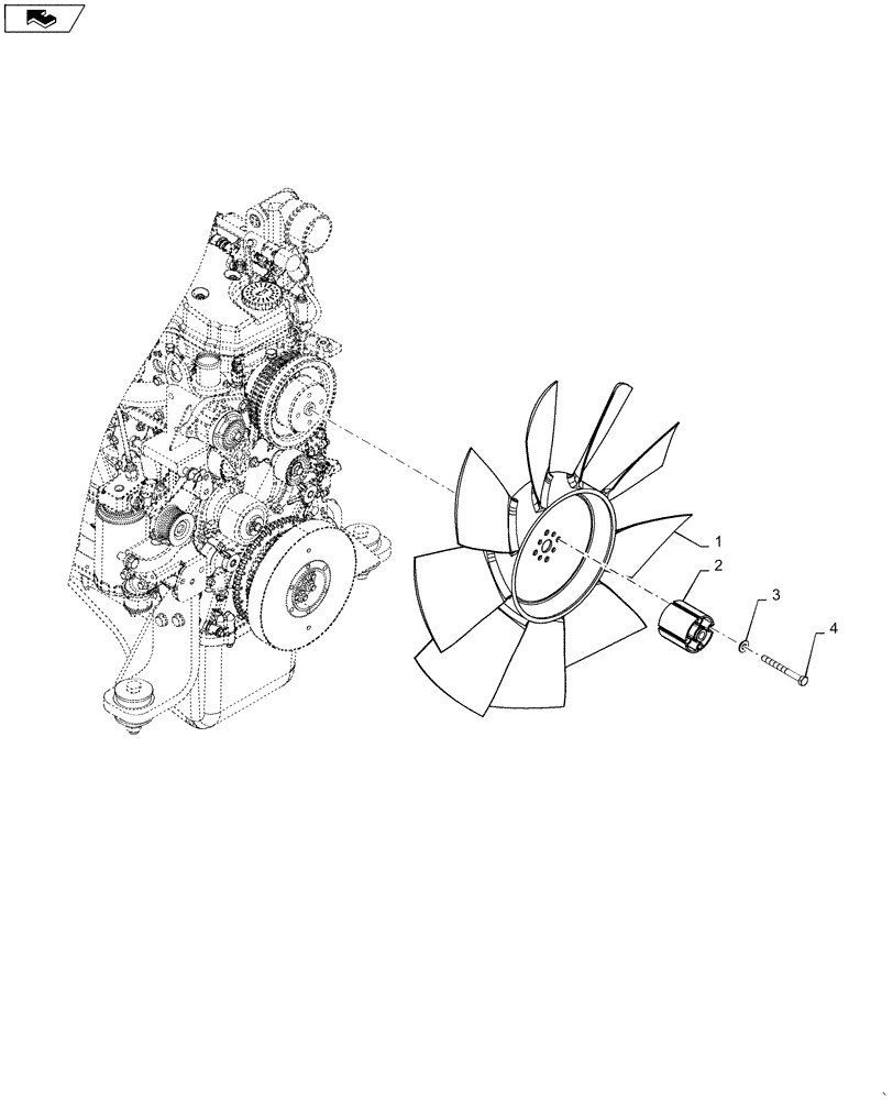 Схема запчастей Case 850M WT - (10.414.010) - FAN (10) - ENGINE