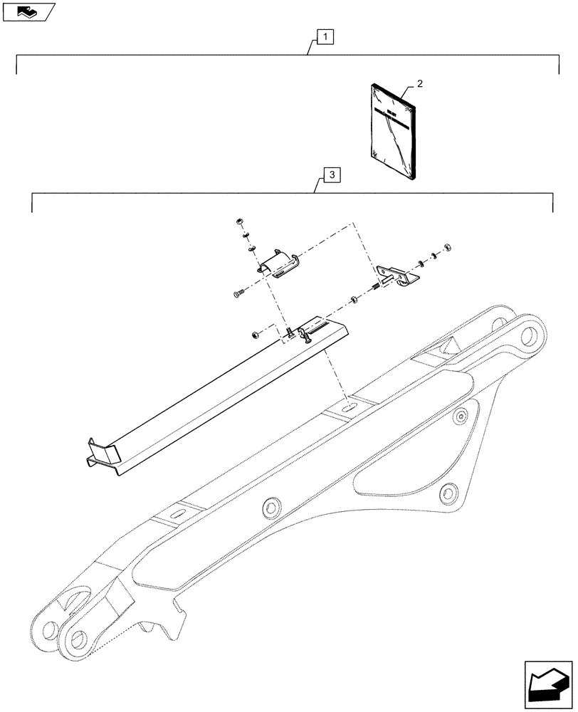 Схема запчастей Case 580M - (88.088.01) - DIA, KIT, BOOM, GUARD (88) - ACCESSORIES