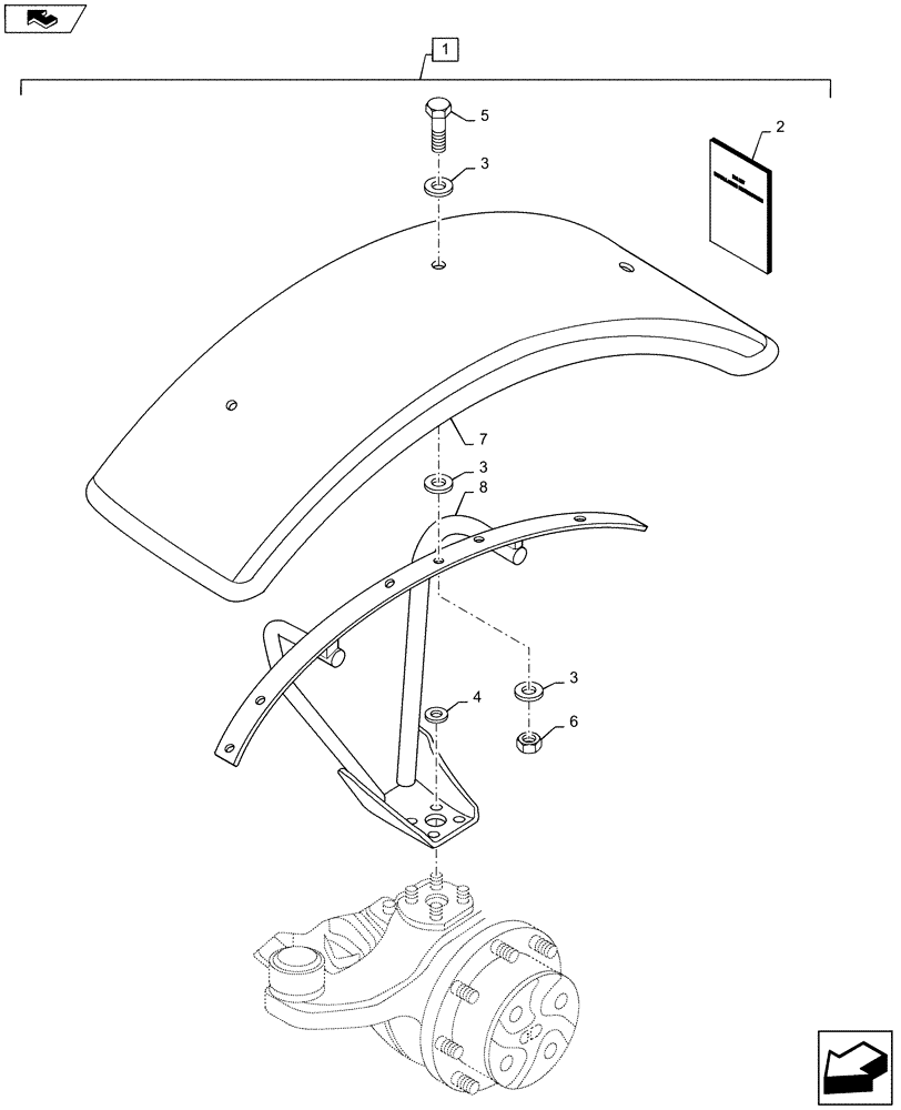 Схема запчастей Case TX742 - (88.090.01) - DIA KIT, FENDERS (88) - ACCESSORIES