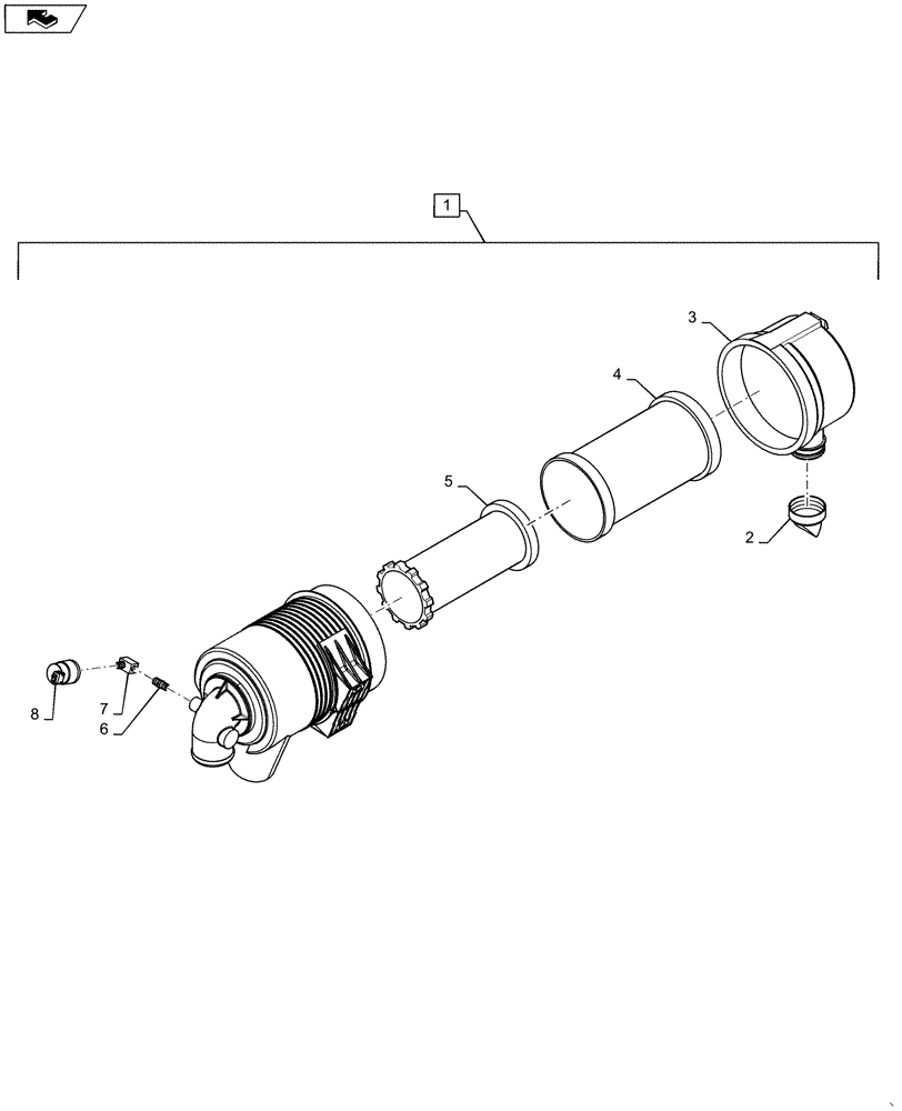 Схема запчастей Case SR175 - (10.202.AB) - AIR CLEANER ASSY (10) - ENGINE