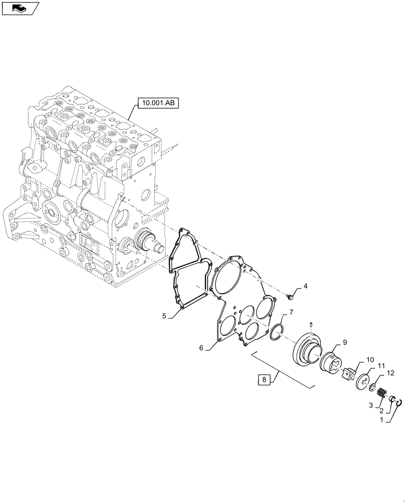 Схема запчастей Case SR175 - (10.106.AM) - ENGINE IDLER GEAR (10) - ENGINE