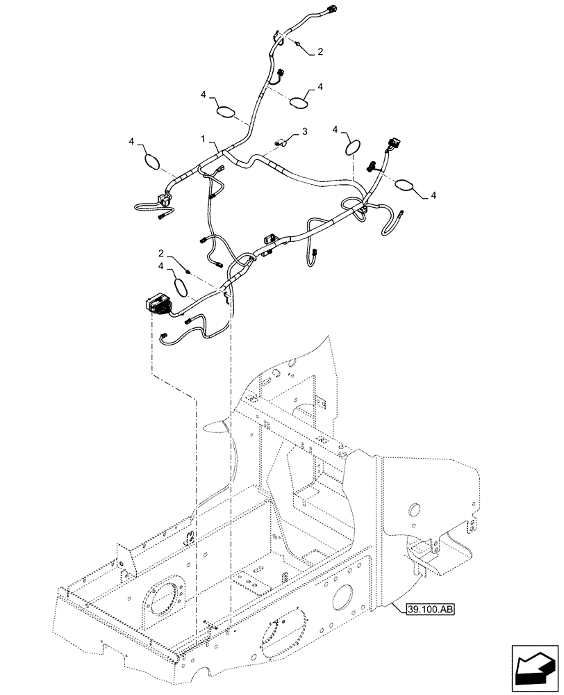 Схема запчастей Case TR270 - (55.101.AC) - CHASSIS OPTION HARNESS, MECHANICAL CONTROLS ONLY (55) - ELECTRICAL SYSTEMS